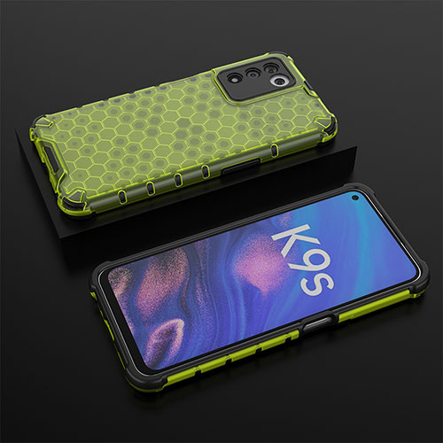 Silicone Transparent Frame Case Cover 360 Degrees AM3 for Realme 9 SE 5G Green