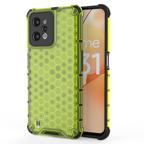 Silicone Transparent Frame Case Cover 360 Degrees AM3 for Realme C31 Green