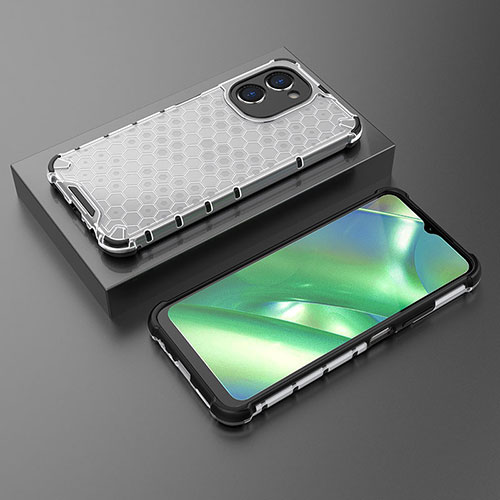 Silicone Transparent Frame Case Cover 360 Degrees AM3 for Realme C33 (2023) White