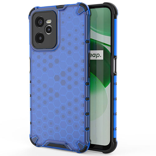 Silicone Transparent Frame Case Cover 360 Degrees AM3 for Realme C35 Blue