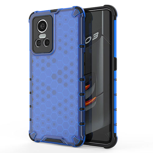 Silicone Transparent Frame Case Cover 360 Degrees AM3 for Realme GT Neo3 5G Blue