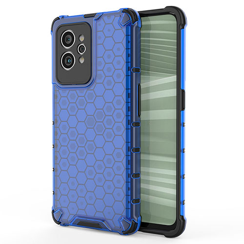 Silicone Transparent Frame Case Cover 360 Degrees AM3 for Realme GT2 Pro 5G Blue