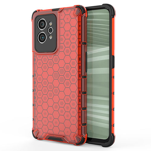 Silicone Transparent Frame Case Cover 360 Degrees AM3 for Realme GT2 Pro 5G Red