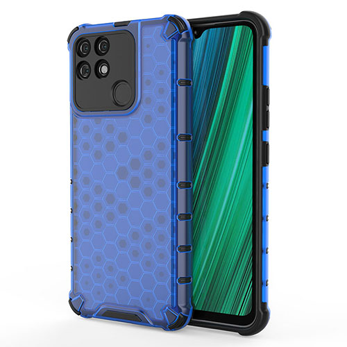 Silicone Transparent Frame Case Cover 360 Degrees AM3 for Realme Narzo 50A Blue