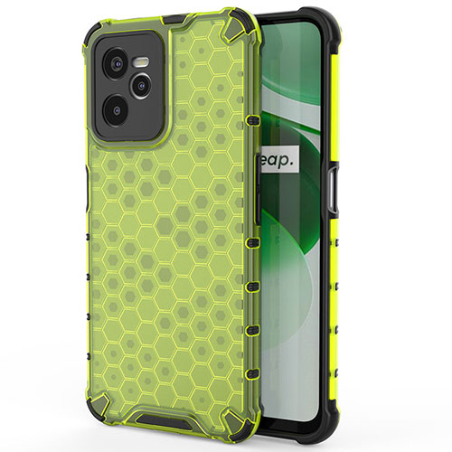 Silicone Transparent Frame Case Cover 360 Degrees AM3 for Realme Narzo 50A Prime Green