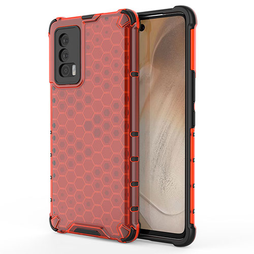 Silicone Transparent Frame Case Cover 360 Degrees AM3 for Vivo iQOO 7 India 5G Red