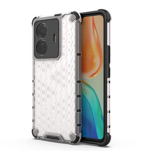 Silicone Transparent Frame Case Cover 360 Degrees AM3 for Vivo iQOO Z6 Pro 5G White