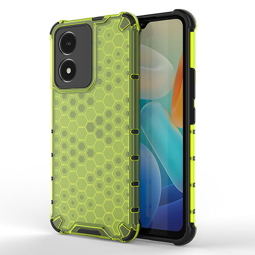 Silicone Transparent Frame Case Cover 360 Degrees AM3 for Vivo Y02S Green