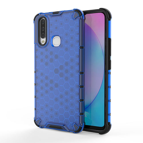 Silicone Transparent Frame Case Cover 360 Degrees AM3 for Vivo Y11 Blue