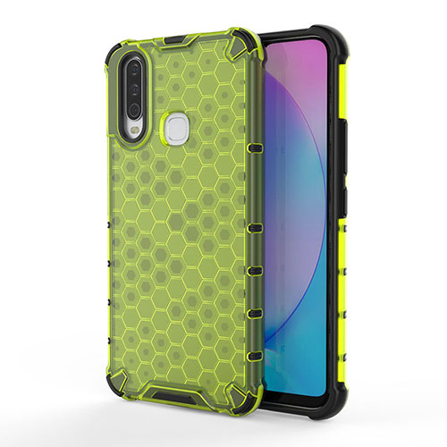 Silicone Transparent Frame Case Cover 360 Degrees AM3 for Vivo Y11 Green