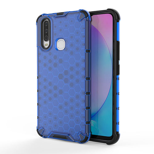 Silicone Transparent Frame Case Cover 360 Degrees AM3 for Vivo Y3s Blue