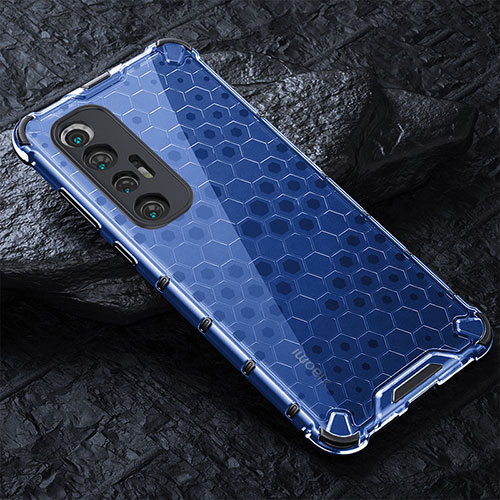 Silicone Transparent Frame Case Cover 360 Degrees AM3 for Xiaomi Mi 10S 5G Blue