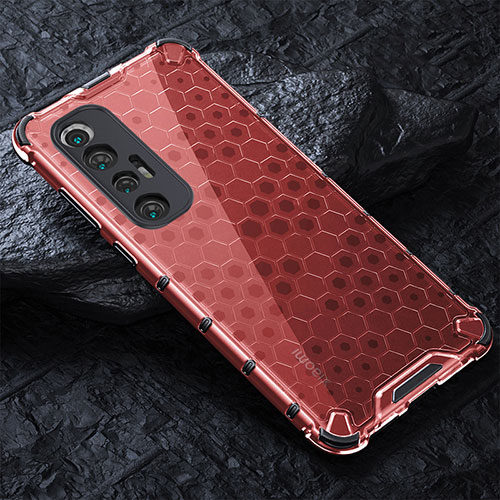 Silicone Transparent Frame Case Cover 360 Degrees AM3 for Xiaomi Mi 10S 5G Red