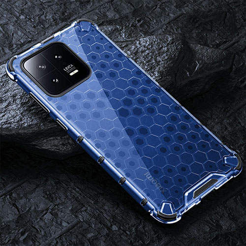 Silicone Transparent Frame Case Cover 360 Degrees AM3 for Xiaomi Mi 13 Pro 5G Blue