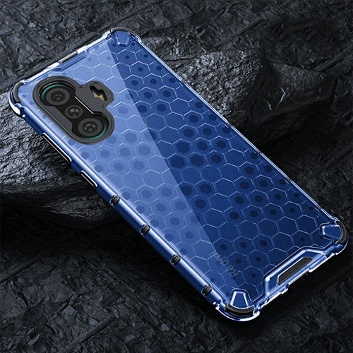 Silicone Transparent Frame Case Cover 360 Degrees AM3 for Xiaomi Poco F3 GT 5G Blue