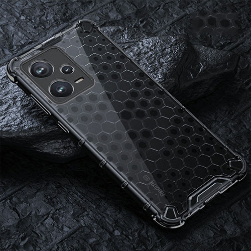 Silicone Transparent Frame Case Cover 360 Degrees AM3 for Xiaomi Poco X5 5G Black