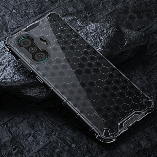 Silicone Transparent Frame Case Cover 360 Degrees AM3 for Xiaomi Redmi K40 Gaming 5G Black