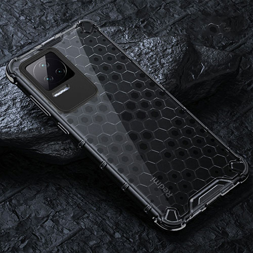 Silicone Transparent Frame Case Cover 360 Degrees AM3 for Xiaomi Redmi K40S 5G Black