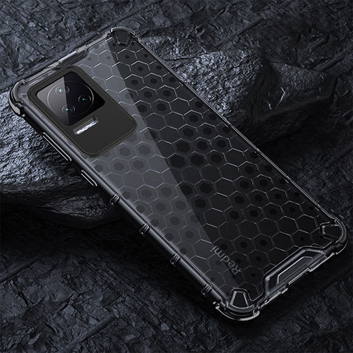 Silicone Transparent Frame Case Cover 360 Degrees AM3 for Xiaomi Redmi K50 5G Black