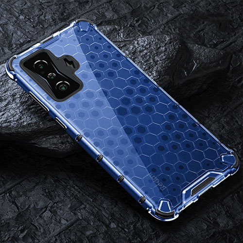 Silicone Transparent Frame Case Cover 360 Degrees AM3 for Xiaomi Redmi K50 Gaming 5G Blue