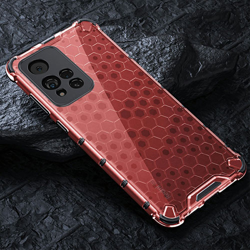 Silicone Transparent Frame Case Cover 360 Degrees AM3 for Xiaomi Redmi Note 11 Pro+ Plus 5G Red