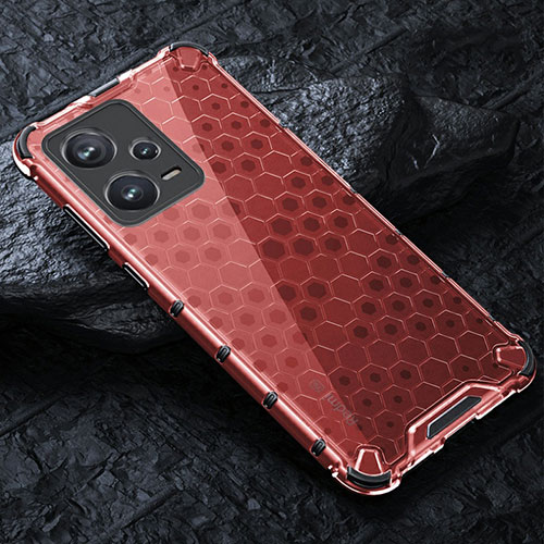 Silicone Transparent Frame Case Cover 360 Degrees AM3 for Xiaomi Redmi Note 12 Pro 5G Red