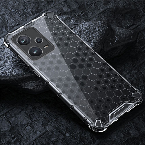 Silicone Transparent Frame Case Cover 360 Degrees AM3 for Xiaomi Redmi Note 12 Pro+ Plus 5G White