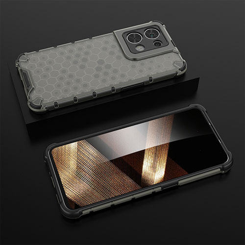 Silicone Transparent Frame Case Cover 360 Degrees AM3 for Xiaomi Redmi Note 13 Pro 5G Black