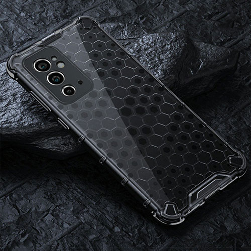 Silicone Transparent Frame Case Cover 360 Degrees AM4 for OnePlus 9RT 5G Black