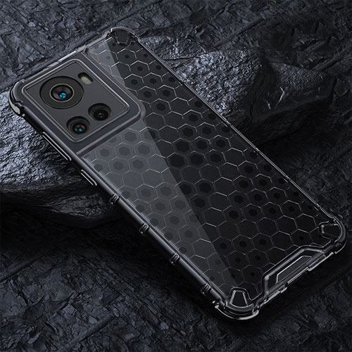 Silicone Transparent Frame Case Cover 360 Degrees AM4 for OnePlus Ace 5G Black