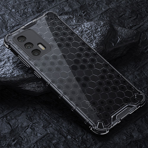 Silicone Transparent Frame Case Cover 360 Degrees AM4 for Realme GT 5G Black