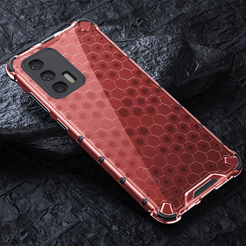 Silicone Transparent Frame Case Cover 360 Degrees AM4 for Realme GT 5G Red