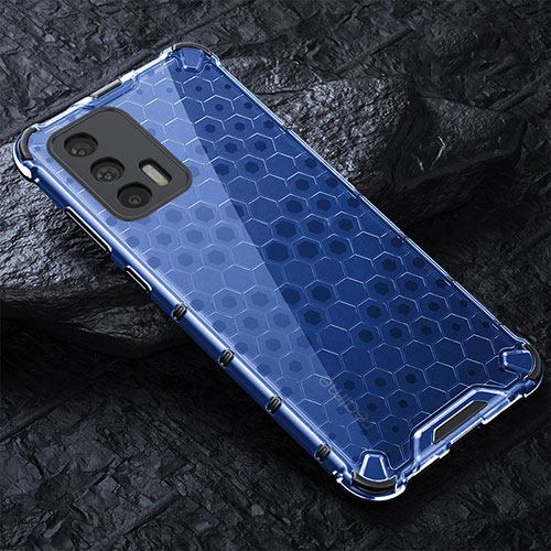 Silicone Transparent Frame Case Cover 360 Degrees AM4 for Realme GT Neo 5G Blue