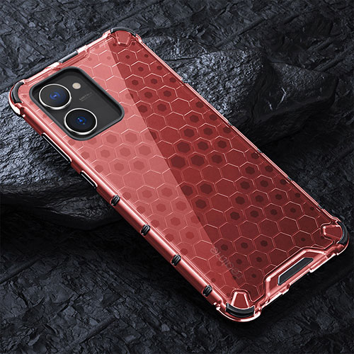 Silicone Transparent Frame Case Cover 360 Degrees AM4 for Realme Q5x 5G Red