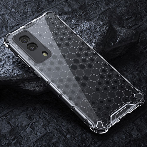 Silicone Transparent Frame Case Cover 360 Degrees AM4 for Vivo iQOO Z5x 5G Gray