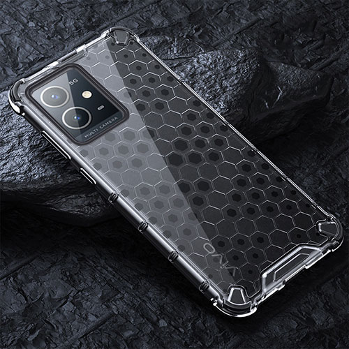 Silicone Transparent Frame Case Cover 360 Degrees AM4 for Vivo Y30 5G Gray