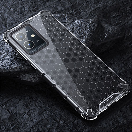 Silicone Transparent Frame Case Cover 360 Degrees AM4 for Vivo Y52t 5G Gray