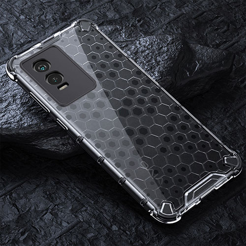 Silicone Transparent Frame Case Cover 360 Degrees AM4 for Vivo Y74s 5G Gray