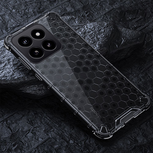 Silicone Transparent Frame Case Cover 360 Degrees AM4 for Xiaomi Mi 14 Pro 5G Black