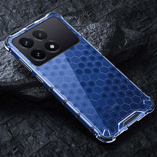 Silicone Transparent Frame Case Cover 360 Degrees AM4 for Xiaomi Redmi K70 5G Blue