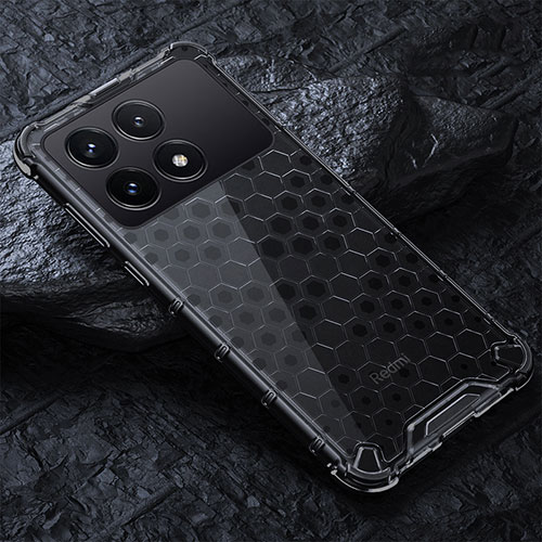 Silicone Transparent Frame Case Cover 360 Degrees AM4 for Xiaomi Redmi K70 Pro 5G Black