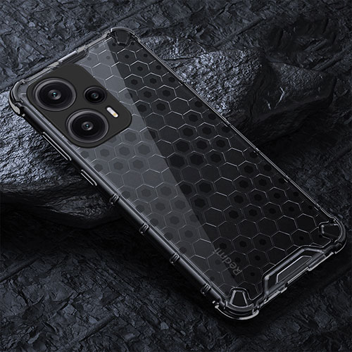 Silicone Transparent Frame Case Cover 360 Degrees AM4 for Xiaomi Redmi Note 12 Turbo 5G Black