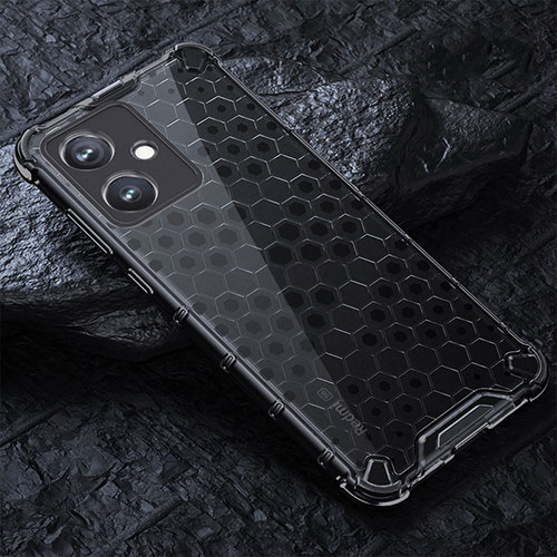 Silicone Transparent Frame Case Cover 360 Degrees AM4 for Xiaomi Redmi Note 12R Pro 5G Black