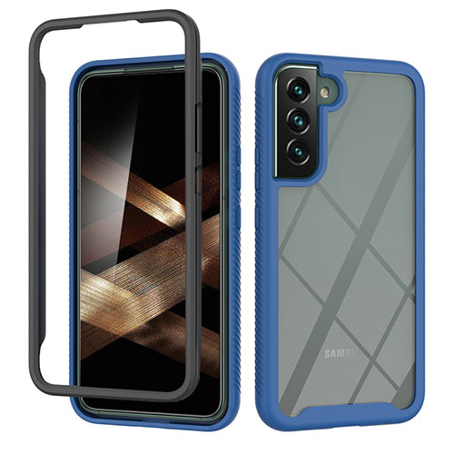 Silicone Transparent Frame Case Cover 360 Degrees M02 for Samsung Galaxy S25 Plus 5G Blue