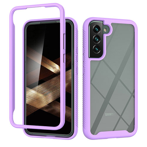 Silicone Transparent Frame Case Cover 360 Degrees M02 for Samsung Galaxy S25 Plus 5G Purple