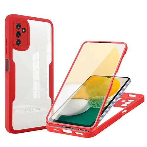 Silicone Transparent Frame Case Cover 360 Degrees MJ1 for Samsung Galaxy A13 5G Red