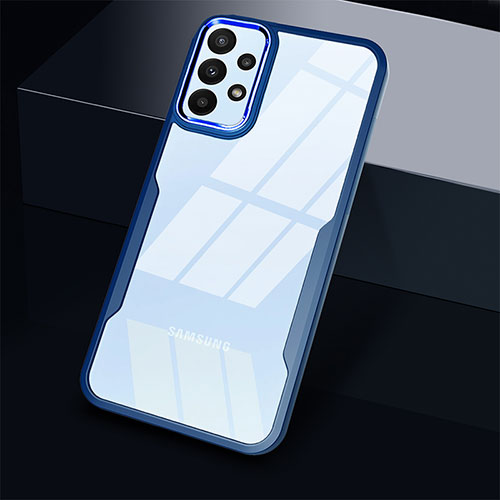 Silicone Transparent Frame Case Cover 360 Degrees MJ1 for Samsung Galaxy A53 5G Blue