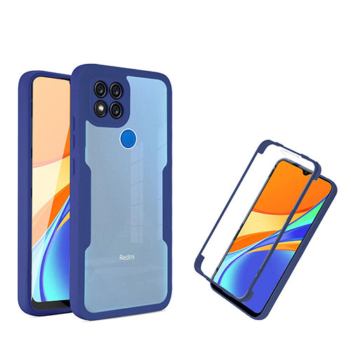 Silicone Transparent Frame Case Cover 360 Degrees MJ1 for Xiaomi POCO C31 Blue