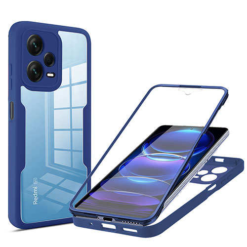 Silicone Transparent Frame Case Cover 360 Degrees MJ1 for Xiaomi Redmi Note 12 Explorer Blue