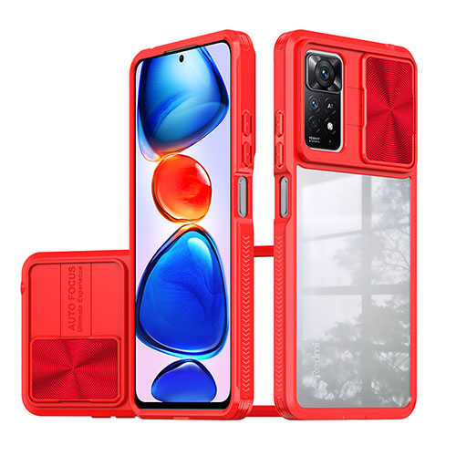 Silicone Transparent Frame Case Cover 360 Degrees QW1 for Xiaomi Redmi Note 12 Pro 4G Red